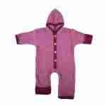 Overall fleece Cosilana cu botoşi şi manuşi din lână merinos, winered