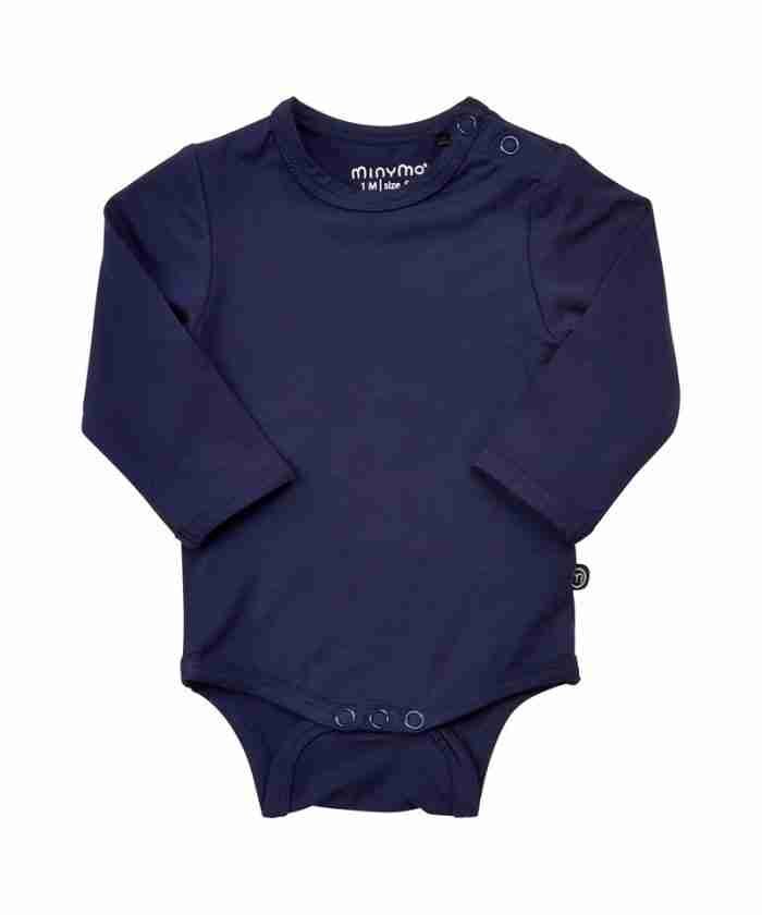 Body cu maneca lunga din bambus, navy blue, Minymo