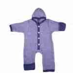Overall fleece Cosilana cu botoşi şi manuşi din lână merinos, blue