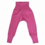 Pantaloni comozi Cosilana, lână merinos și mătase, pink