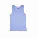 Maiou din lana merinos, matase și bumbac, bleu Cosilana