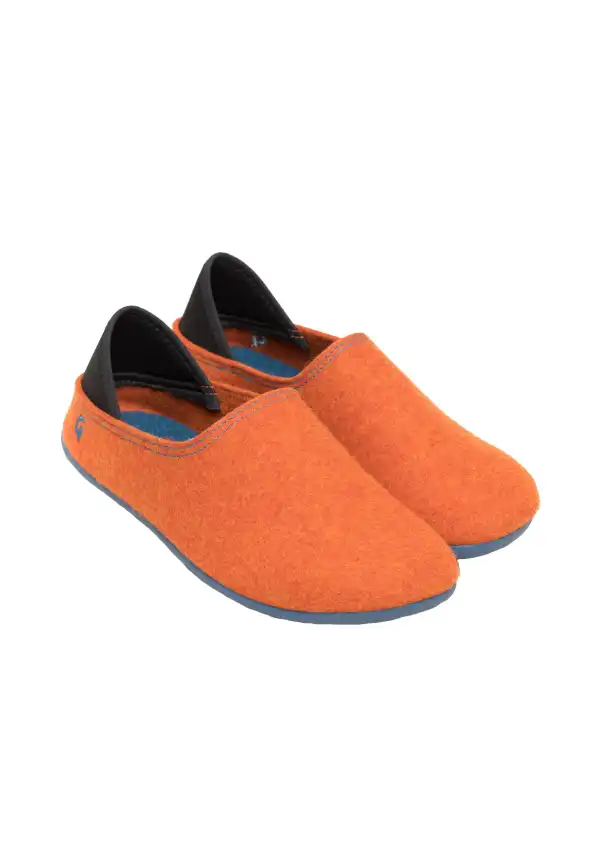 Papuci adulți Gottstein interior/exterior, 100% lână merinos, orange