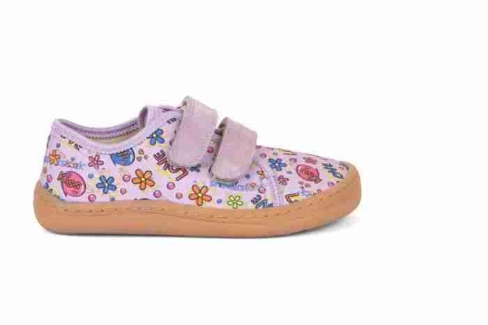 Sneakers textili Froddo, barefoot cu velcro, pink - imagine 2