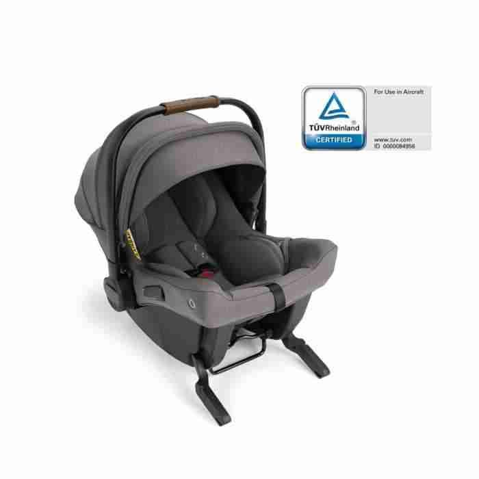 Scoică auto cu ISOFIX integrat PIPA urbn Granite, nastere - 75 cm