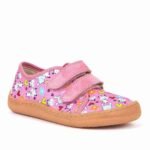 Sneakers textili Froddo, barefoot cu velcro, kitty