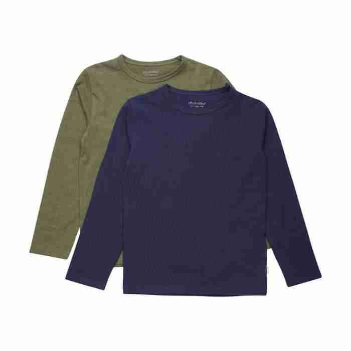 Set cu 2 bluze din bumbac organic, olive, Minymo