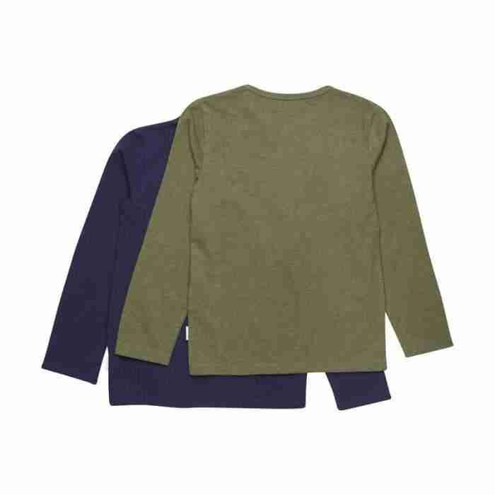 Set cu 2 bluze din bumbac organic, olive, Minymo - imagine 3