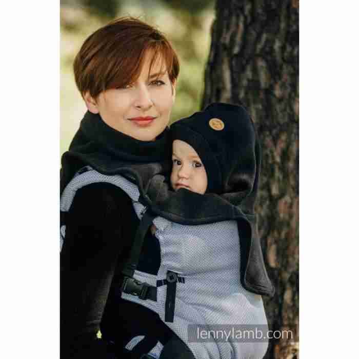 Guler dublu fleece pentru babywearing, black by LennyLamb