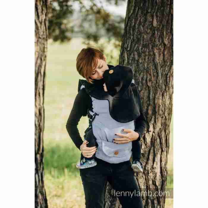 Guler dublu fleece pentru babywearing, black by LennyLamb - imagine 3