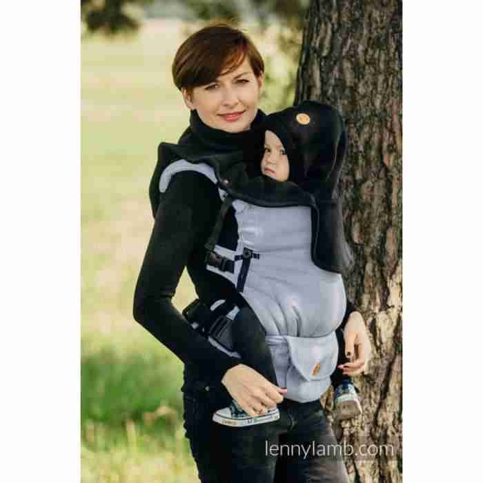 Guler dublu fleece pentru babywearing, black by LennyLamb - imagine 2