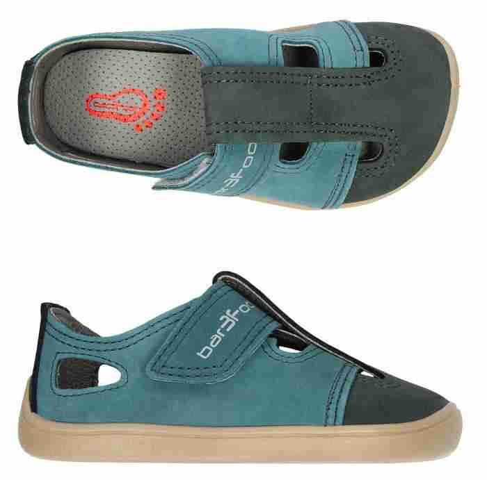 Sandale barefoot din piele nubuck Elf Santos, green