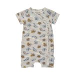 Jumpsuit din bumbac organic cu animale marine, Minymo