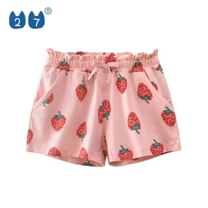 Pantaloni scurți pentru copii din bumbac, strawberry