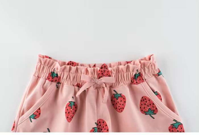 Pantaloni scurți pentru copii din bumbac, strawberry - imagine 5