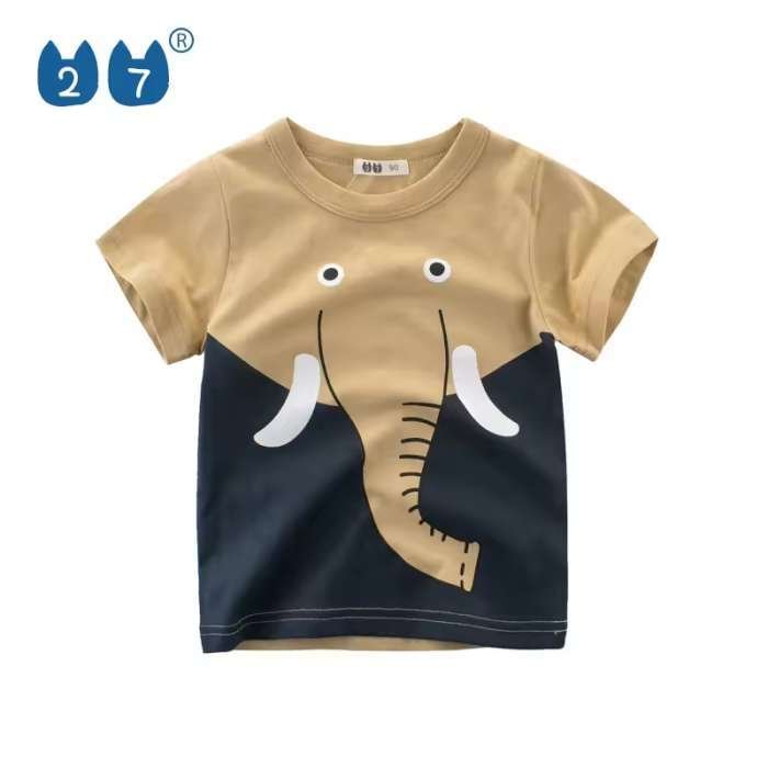 Tricou pentru copii din bumbac tricotat, elephant