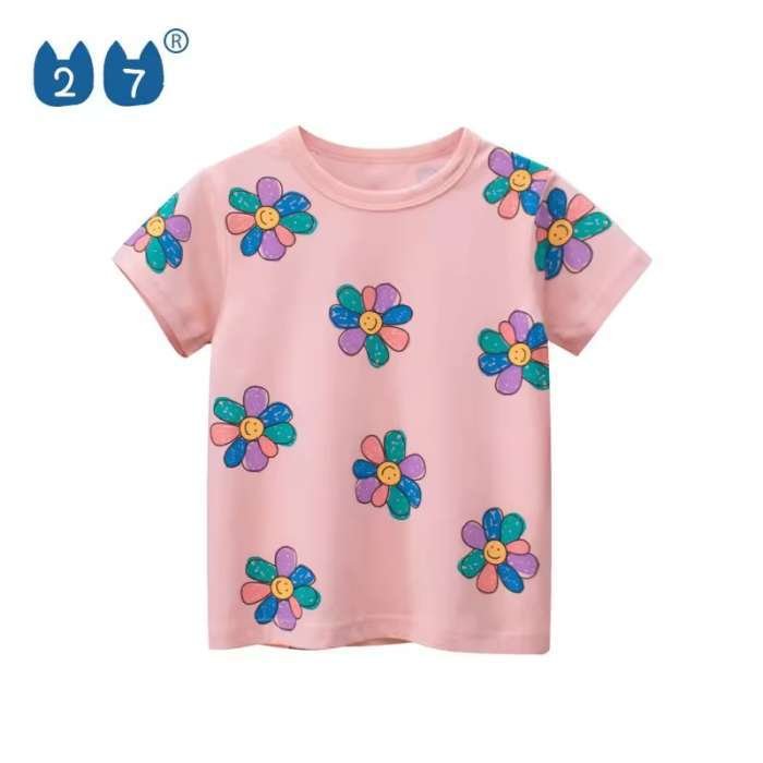 Tricou pentru copii din bumbac tricotat, flower - imagine 2