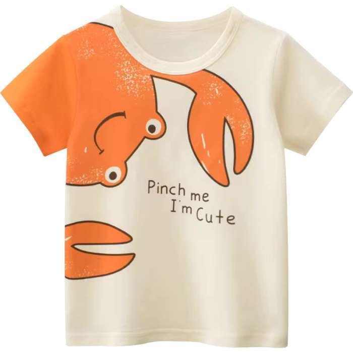 Tricou pentru copii din bumbac tricotat, crab