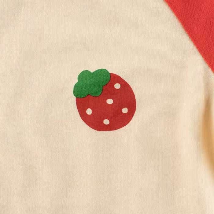 Tricou pentru copii din bumbac tricotat, strawberry - imagine 3