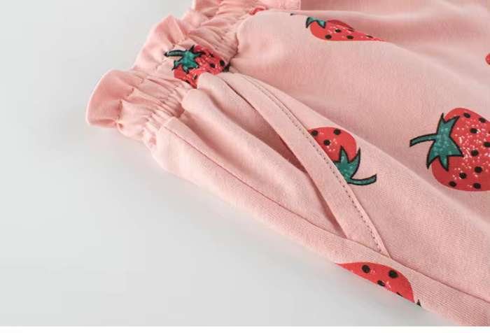 Pantaloni scurți pentru copii din bumbac, strawberry - imagine 4