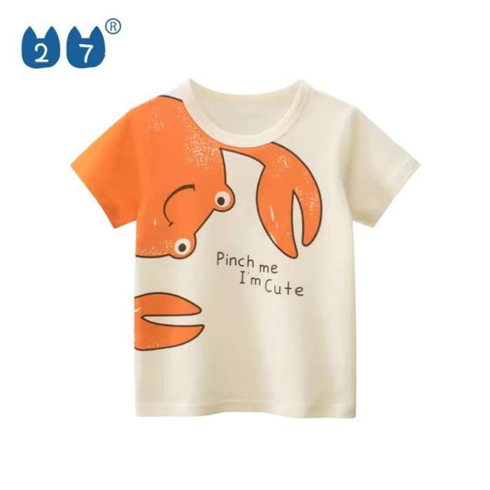 Tricou pentru copii din bumbac tricotat, crab - imagine 6