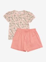Set tricou și pantalon din bumbac organic, peach by Minymo