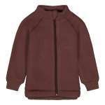 Jacheta copii Mikk-line din lana merinos fleece cu fermoar, Mink