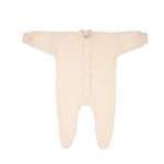 Overall pentru bebelusi din lana merinos flausata Cosilana, Natur