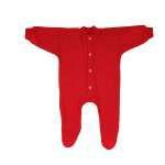 Overall pentru bebelusi din lana merinos flausata Cosilana, Red