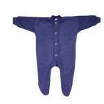 Overall pentru bebelusi din lana merinos flausata Cosilana, Blue