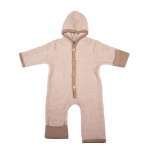 Overall fleece Cosilana cu botoşi şi manuşi din lână merinos, beige