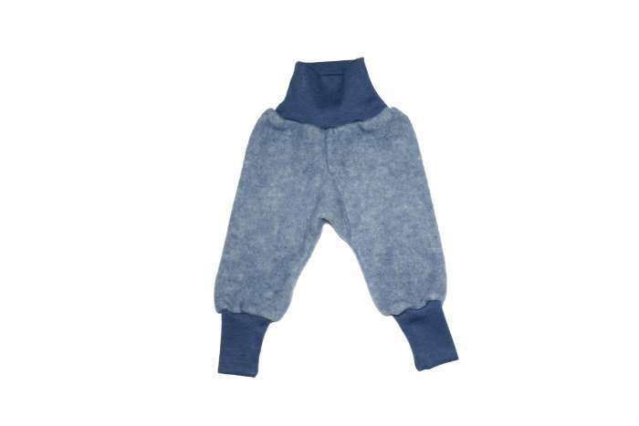 Pantaloni fleece Cosilana din lână merinos și bumbac, blue