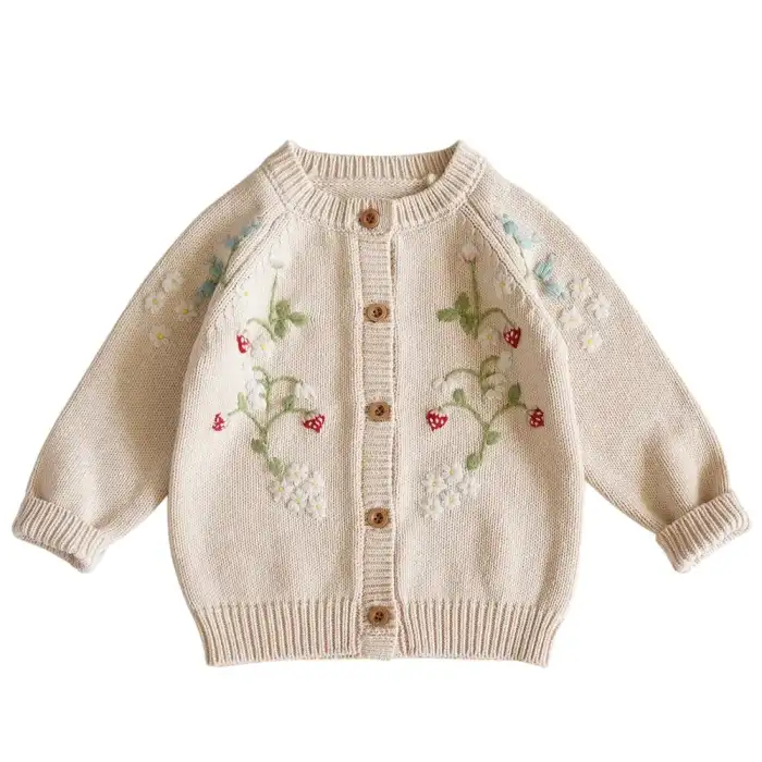 Cardigan cu nasturi din bumbac, white flowers