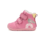 Ghete copii DD Step roz barefoot din piele naturală