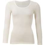 Bluză pentru femei Cosilana, lână merinos și mătase, white