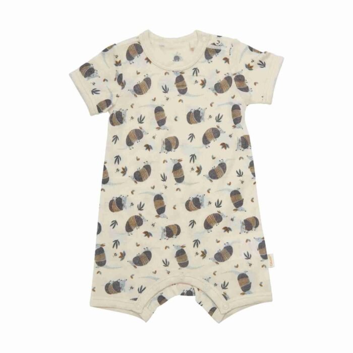 Jumpsuit cu mânecă scurtă din lână și bambus cu armadillo, Celavi - imagine 1