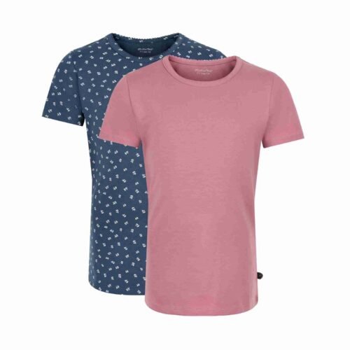 Set 2 tricouri din bumbac organic, rose, Minymo