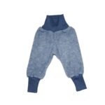 Pantaloni fleece Cosilana din lână merinos și bumbac, blue