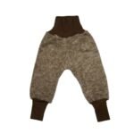 Pantaloni fleece Cosilana din lână merinos și bumbac, brown