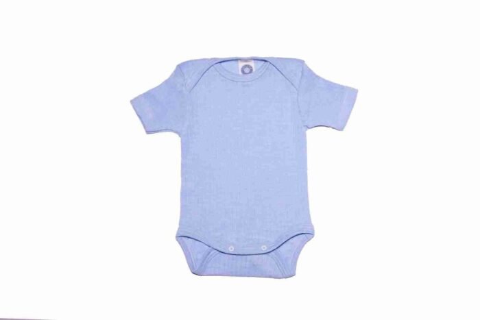 Body lână merinos, bumbac organic și mătase, bleu, Cosilana - imagine 1