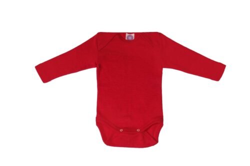 Body Cosilana din lână merinos și mătase, red