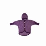 Jachetă fleece Cosilana din lână merinos și bumbac, plum