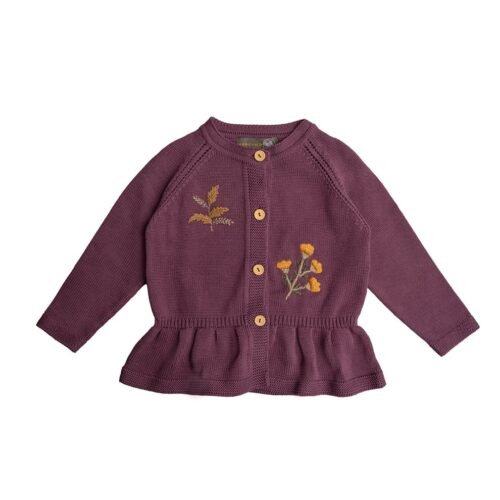Cardigan din bumbac organic tricotat Alma, Hanevild