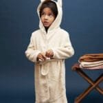 Halat de baie pentru copii, 100% bumbac organic, Sandshell