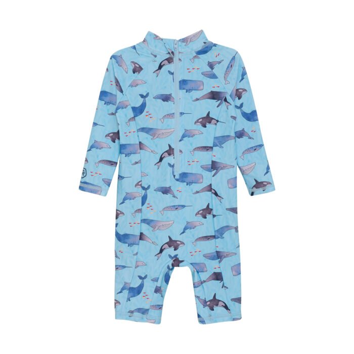 Costum de baie cu protectie UPF 50+, Whales - imagine 3
