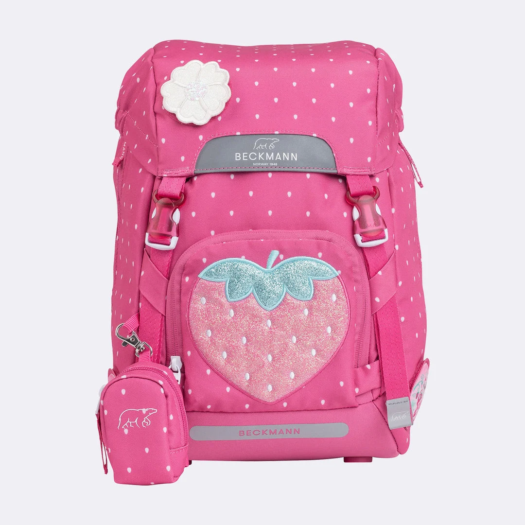 ghiozdan-rucsac-ergonomic-pentru-scoala-clasic-capsuni-491611 Ghiozdan Classic Beckmann, diverse printuri pentru fete - imagine 1