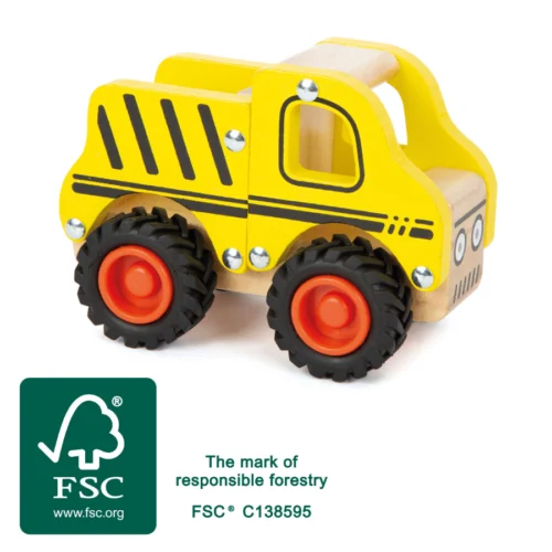 Camion de constructie din lemn pentru copii, Small Foot