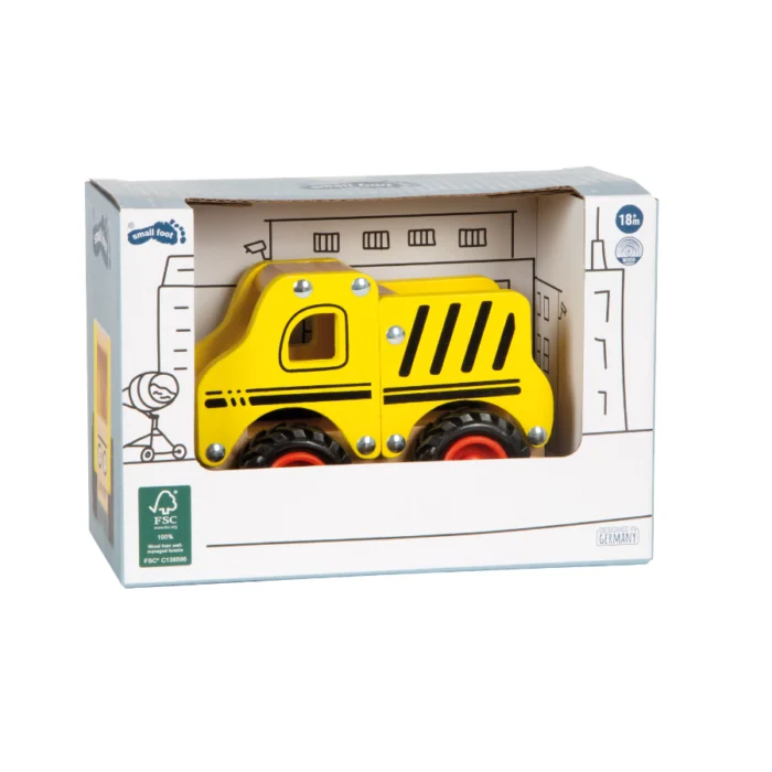 Camion de constructie din lemn pentru copii, Small Foot - imagine 3