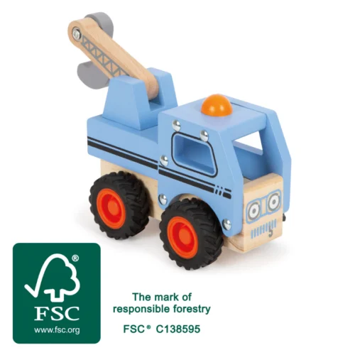 Camion de tractare din lemn pentru copii, Small Foot