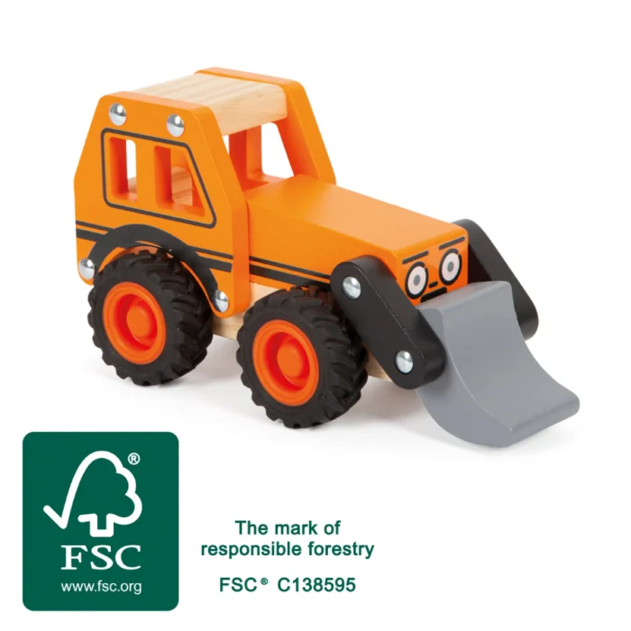 Excavator din lemn pentru copii, Small Foot - imagine 1