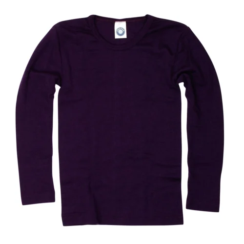 Bluză Cosilana lână merinos și mătase, purple